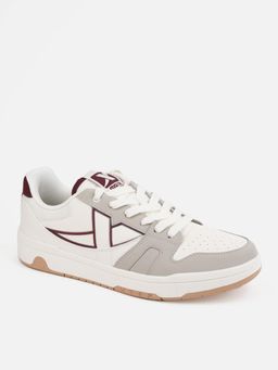 Xtep - Classic Series Outsole Upper Skateboarding Shoes for Men, White/Grey/Red