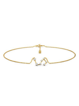 Candere by Kalyan Jewellers - Leo 14K Yellow Gold and Diamond Anklet for Women
