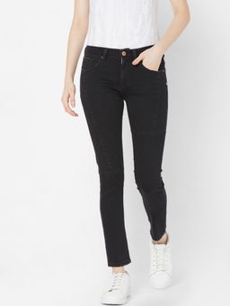 Spykar - Black Lycra Super Skinny Fit Regular Length Jeans for Women