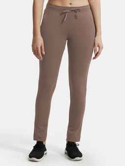 Jockey - 1301 Women Super Combed Cotton Elastane Trackpants-Brown
