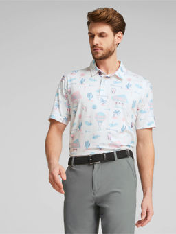 Puma - Ap Cloudspun Palmers Place Mens White Polo T-Shirt