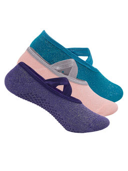Mint & Oak - Pilates Socks For Women Anti Skid Grip (Pack of 3)