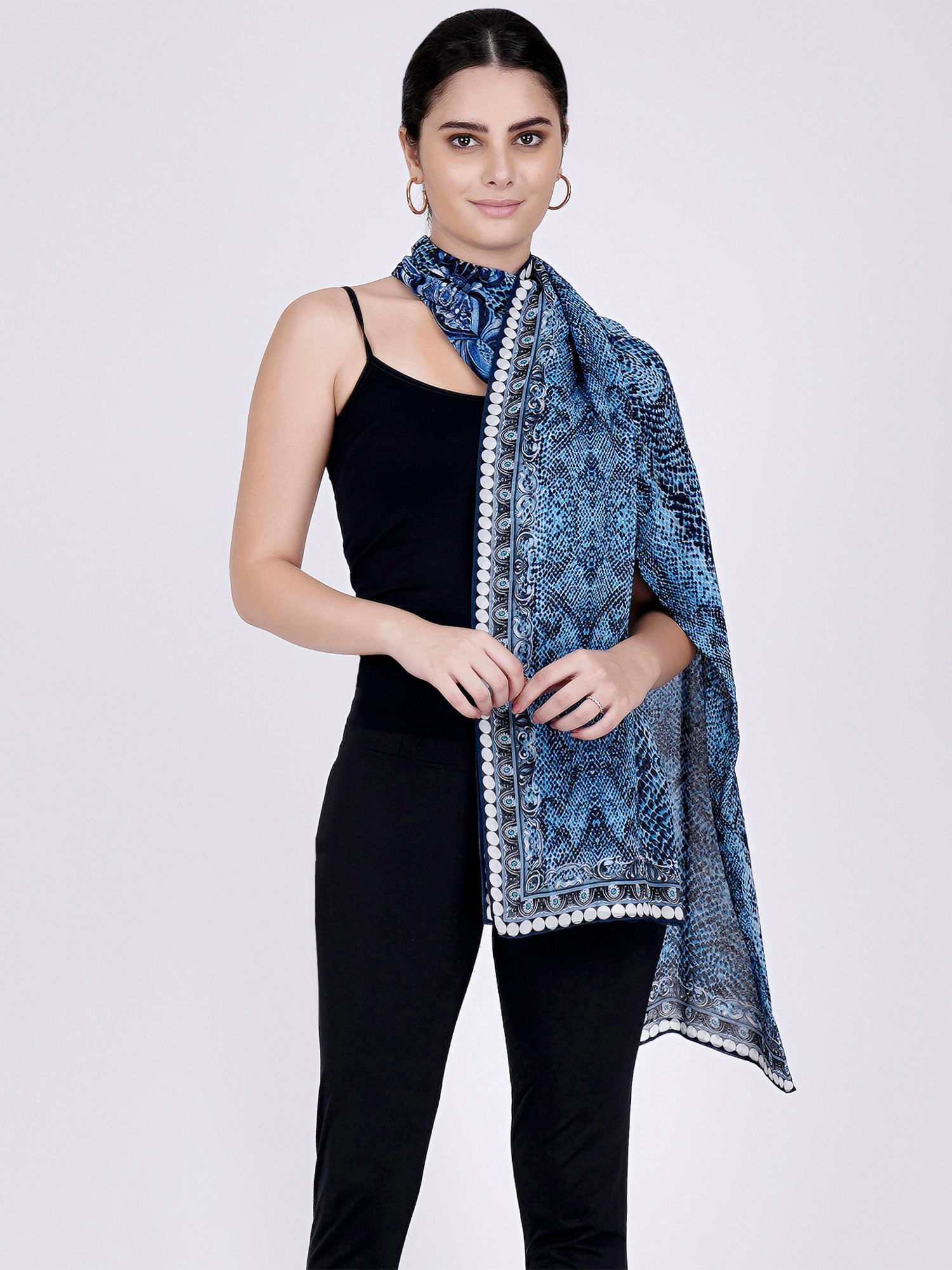 Blue Python Print Stole-picture-28