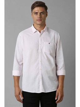 Louis Philippe - Men Pink Slim Fit Full Sleeves Casual Shirt