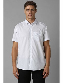 Louis Philippe - Men Blue Slim Fit Print Half Sleeves Casual Shirt