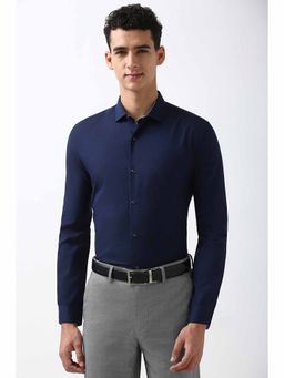 Peter England - Men Navy Slim Fit Formal Shirt