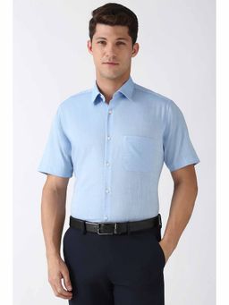 Peter England - Men Blue Regular Fit Formal Shirt