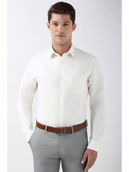 Peter England - Men Cream Regular Fit Formal Shirt