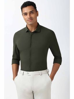 Peter England - Men Olive Super Slim Fit Formal Shirt
