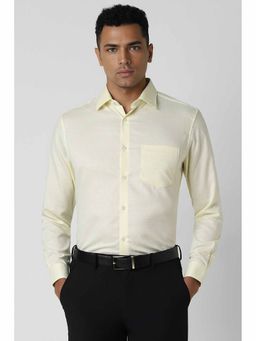 Van Heusen - Men Cream Regular Fit Print Full Sleeves Shirt