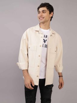 American Eagle - Men Cream Ae Utility Shirt Jacket