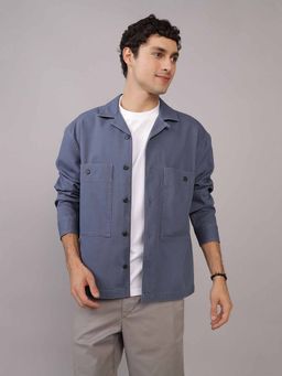 American Eagle - Men Blue Ae Utility Shirt Jacket
