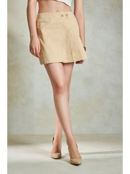 Virgio - Women's Cotton Straight Mini Mid Waist Skirt