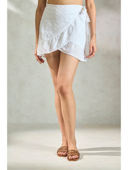 Virgio - Women's Cotton Wrap Mini High Waist Skirt