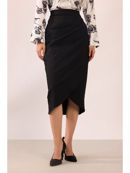 Virgio - Women's Polyester Slim Midi High Waist Skirt