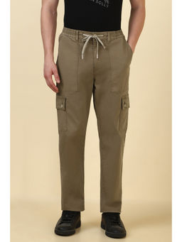 Allen Solly - Men Brown Solid Casual Cargo