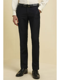 Allen Solly - Men Navy Blue Slim Fit Solid Formal Trouser