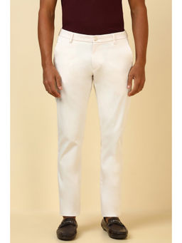 Allen Solly - Men Cream Solid Casual Trouser
