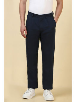 Allen Solly - Men Navy Blue Solid Casual Trouser