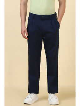 Allen Solly - Men Navy Blue Solid Casual Trouser