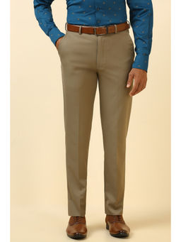 Allen Solly - Men Khaki Solid Formal Trouser