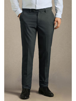 Louis Philippe - Men Grey Flat Front Formal Trouser