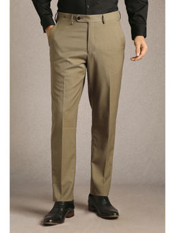 Louis Philippe - Men Brown Flat Front Formal Trouser