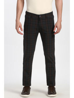 Peter England - Men Multi-Color Check Super Slim Fit Casual Trouser