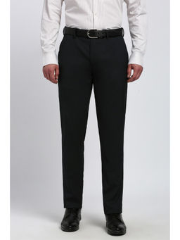 Peter England - Men Black Solid Formal Trouser