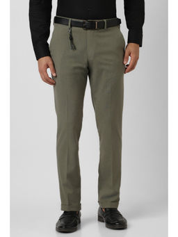 Van Heusen - Men Olive Solid Trouser