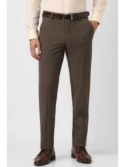 Van Heusen - Men Brown Solid Casaul Trouser
