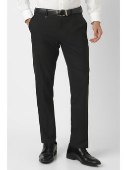 Van Heusen - Men Black Checks Formal Trouser