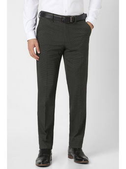 Van Heusen - Men Grey Textured Formal Trouser