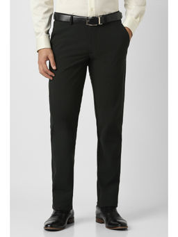 Van Heusen - Men Black Solid Formal Trouser
