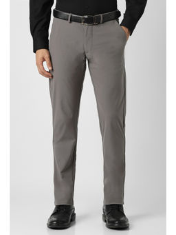 Van Heusen - Men Grey Solid Formal Trouser