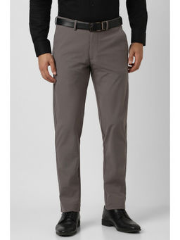 Van Heusen - Men Brown Solid Formal Trouser