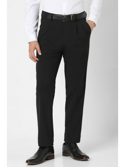 Van Heusen - Men Black Solid Casaul Trouser