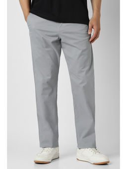 Van Heusen - Men Grey Solid Casual Trouser