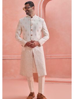 Philocaly - Bikher Ivory Sherwani with Kurta and Trouser