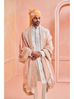 Philocaly - Kumud Ivory Sherwani Kurta with Trouser and Stole