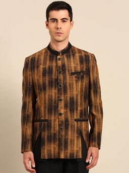 MAYANK MODI - Brown Muslin Tie and Dye Bandhgala