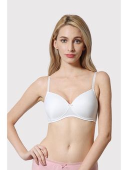 Van Heusen Woman Lingerie and Athleisure - Van Heusen Women Plush Back No Slip Strap & Wireless T-Shirt Bra - White