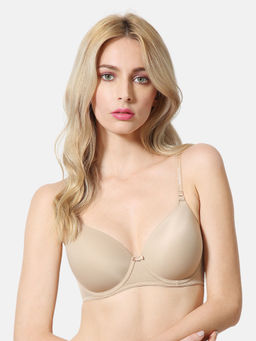 Van Heusen Woman Lingerie and Athleisure - Van Heusen Women Plush Back No Slip Strap & Flexi Wire T-Shirt Bra - Skin