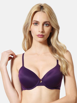 Van Heusen Woman Lingerie and Athleisure - Van Heusen Women Plush Back No Slip Strap & Flexi Wire T-Shirt Bra - Blackberry Cordial