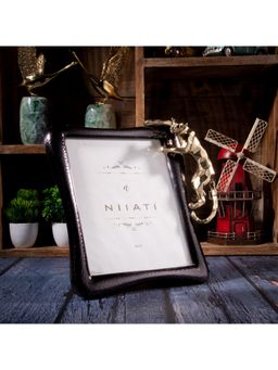 Gibox - Feline Nickel Finished Hammered Aluminium Metal Photo Frame