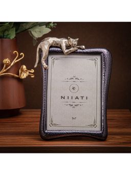Gibox - Feline Nickel Finish Hammered Aluminium Metal Photo Frame