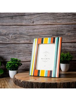 Gibox - Wooden Mdf Rainbow Veneer Glossy Finish Photo Frame for Home Decor