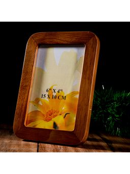 Gibox - Wooden Burl Veneer Glossy Finish Photo Frame for Home Decor