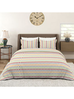 Layers - Aria Multicolor Geometric Double Bedsheet with 2 Pillow Covers (Queen)