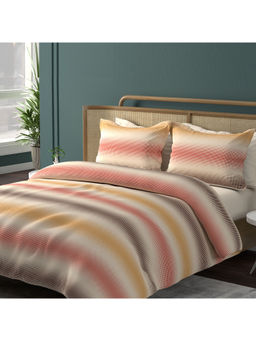 Boutique Living - Urban Geos 220 TC Tencel Red Geometric King Bedsheet with 2 Pillow Covers